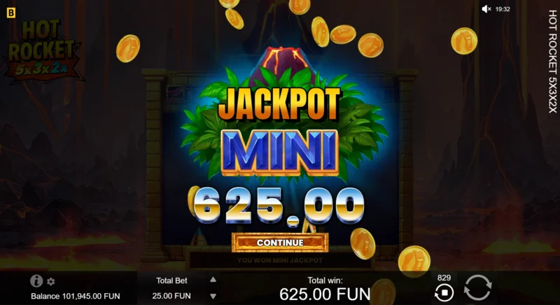 Hot Rocket 5x 3x 2x - Jackpot máximo x1000